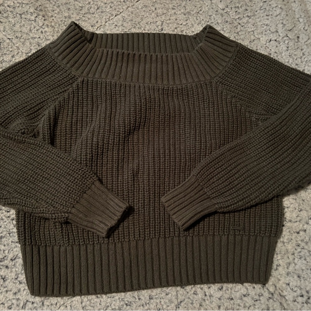 Hollister off the shoulder green sweater size small